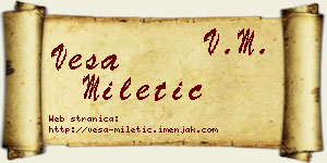 Vesa Miletić vizit kartica